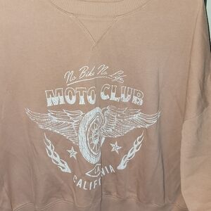 Aeropostale moto club tan sweatshirt